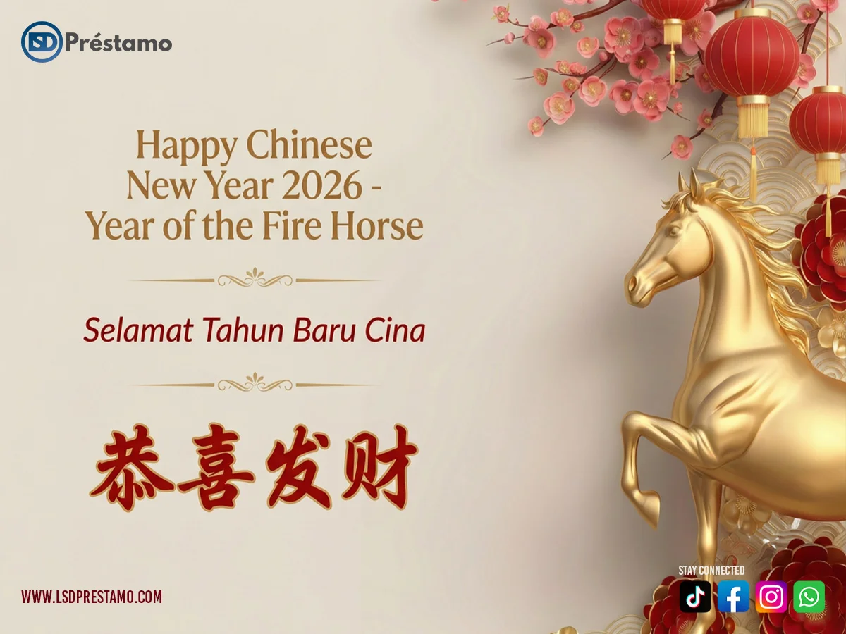 Chinese New Year with the gold horse of the year 2026